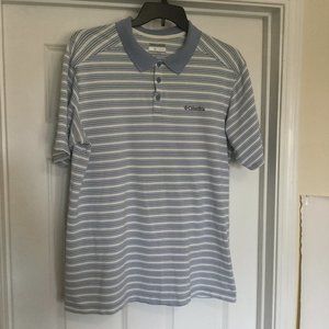 Columbia Size XL Striped Omni Wick Polo Shirt GUC